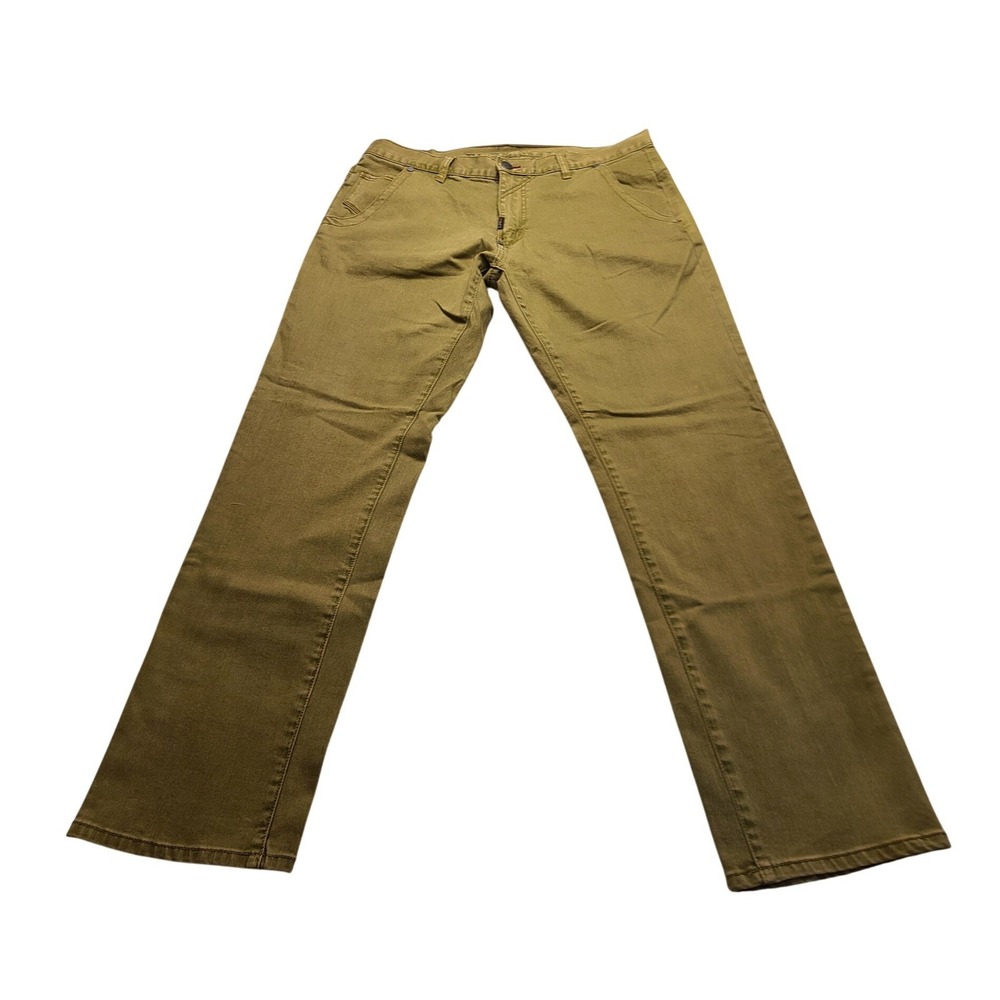 LRG Lifted Research Group Khaki Denim Streetwear Pants Men's Size 36 Olive Brown